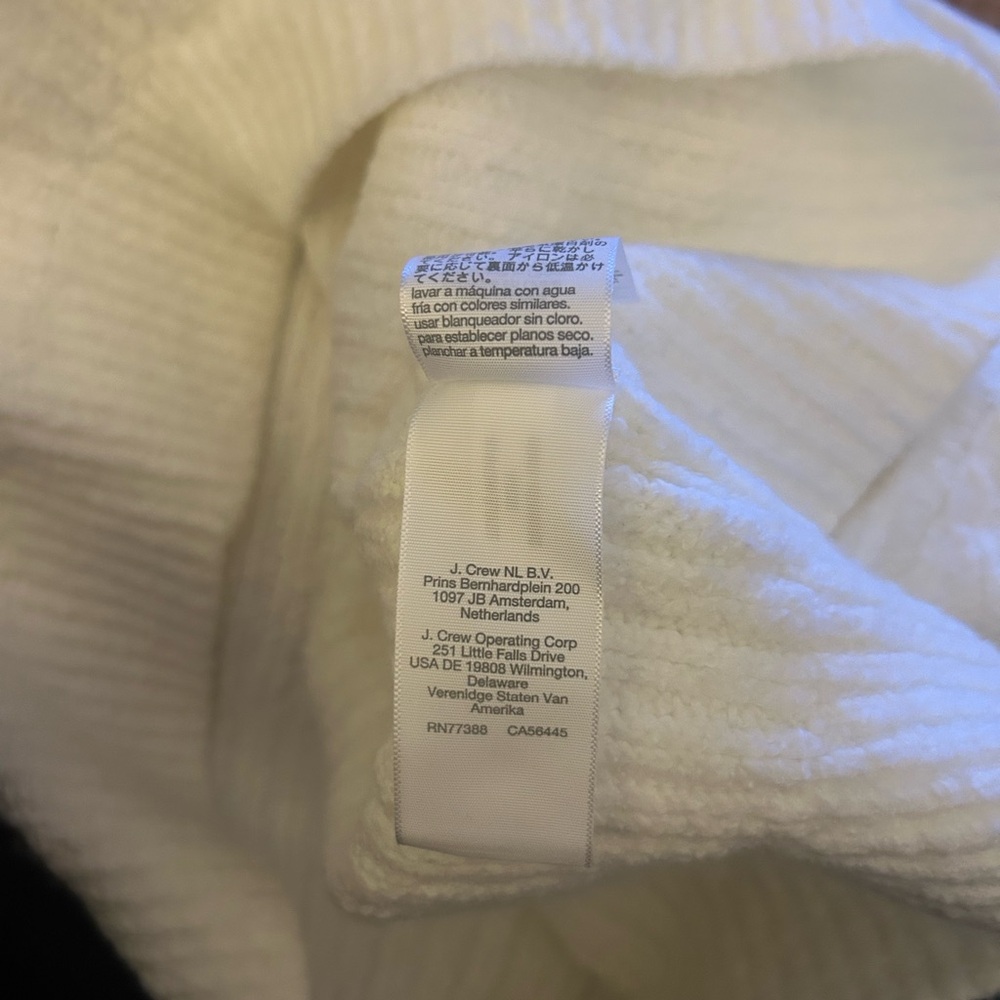 Madewell Ivory Cream Ribbed‎ Knit Sweater | Cozy Soft Minimalist Capsule Staple - Picture 6 of 9
